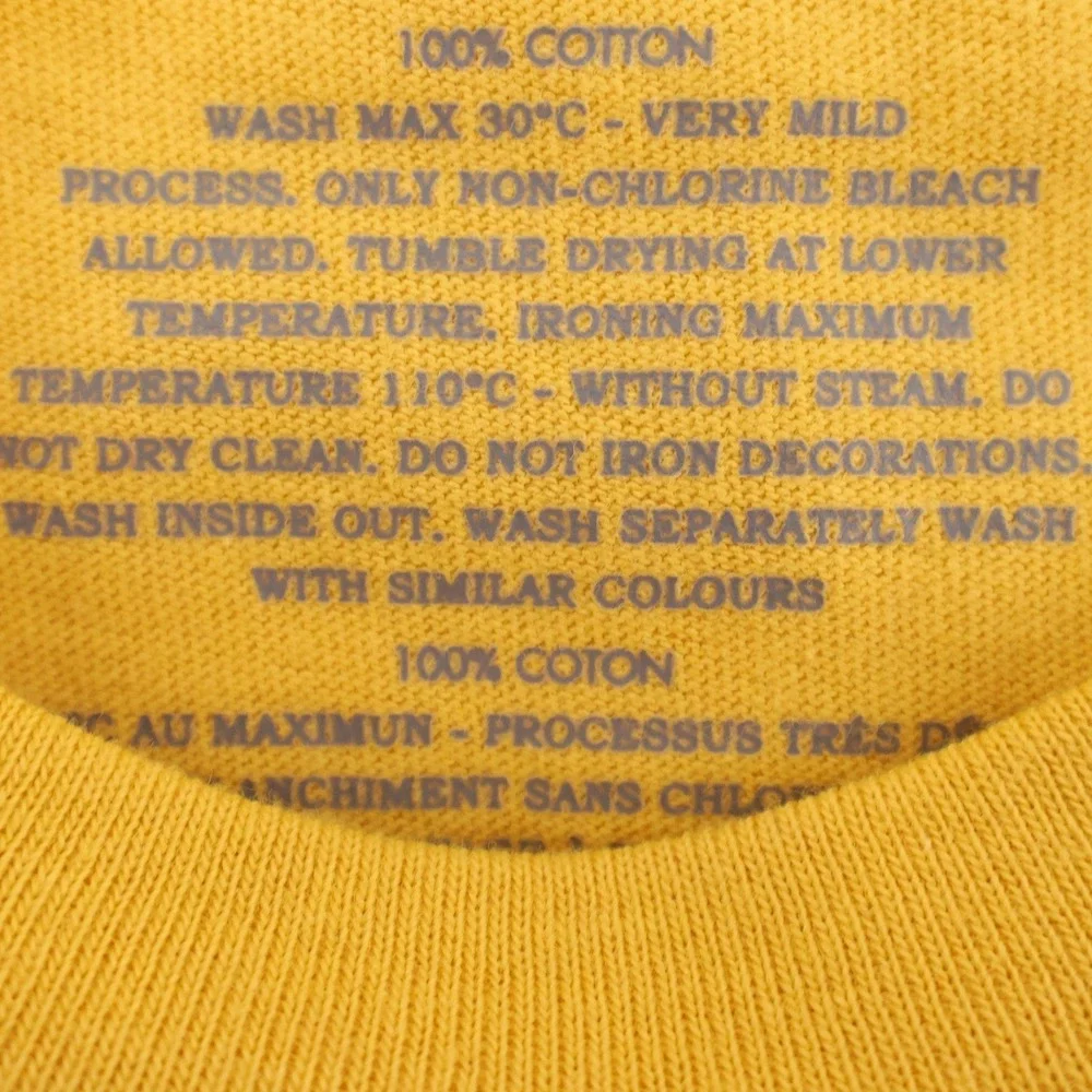 NEW GUESS Los Angeles Graphic Logo Crewneck T-Shirt Mellow Sun Yellow Mens Large - Picture 8 of 11